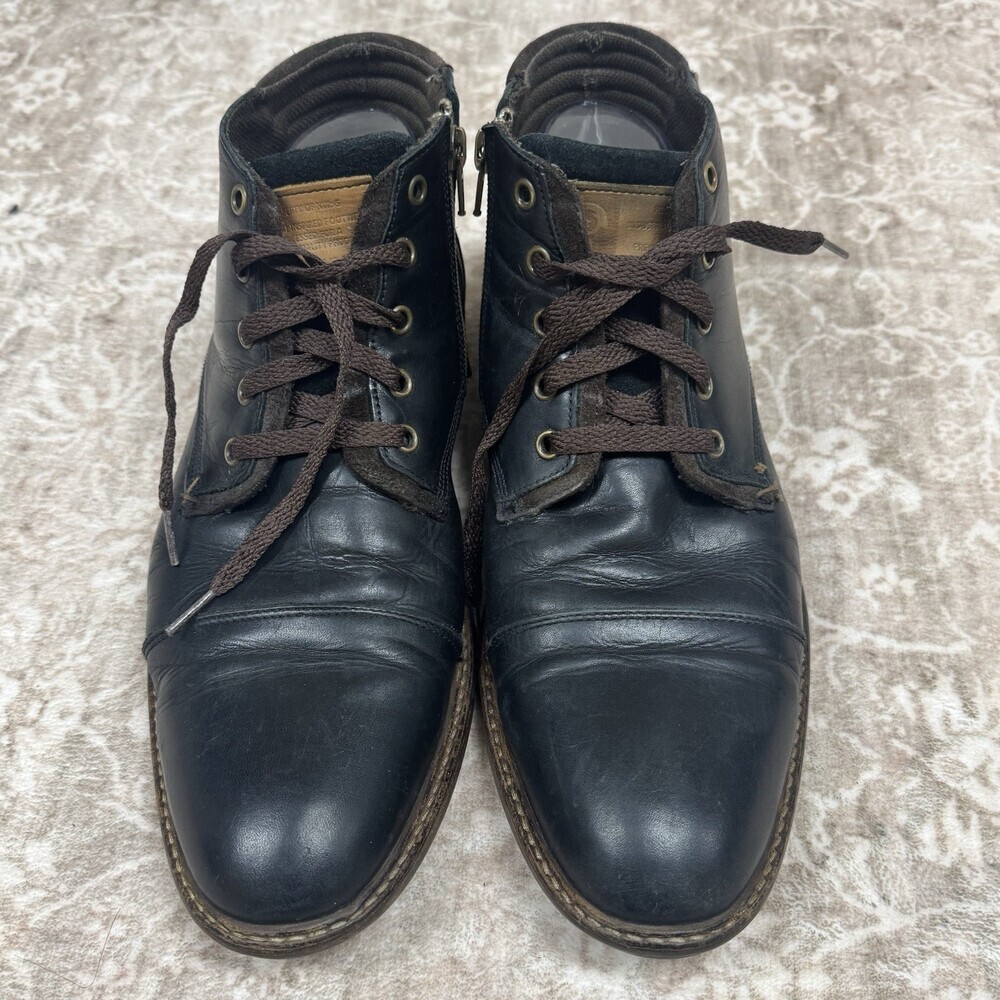 BULL BOXER Holten London Grunge Leather Zip Boots | Mens EU 45 US 12 Moto - Picture 2 of 14